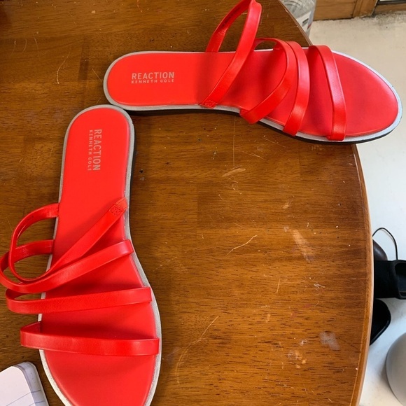 Women's Red Strappy Sandals - Picture 2 of 11